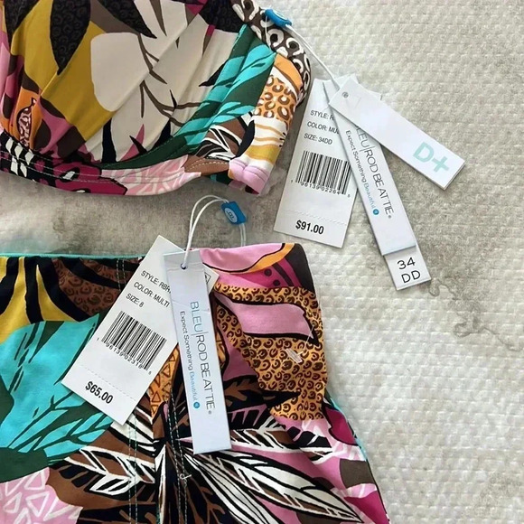 Bleu Rod Beattie Run Wild Contour Bikini Top And Skirted Bottom - Picture 13 of 14